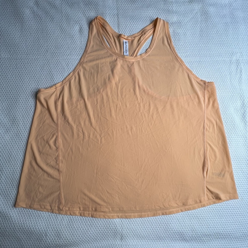 Athleta Womens‎ Racerback Tank Top Size 2X Orange Melon Color Breathable Stretch
